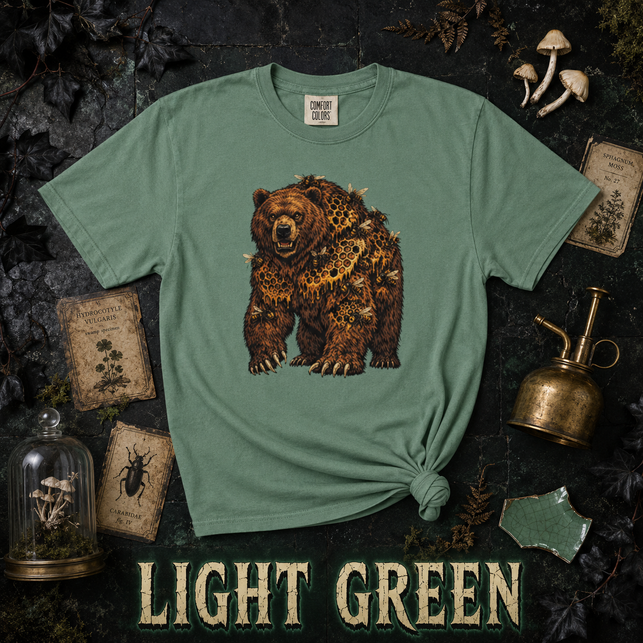 Comfort Colors Bear Shirt, Woodland Wildlife Graphic Tee, Nature Lover Gift, Rustic Hiking and Camping T-Shirt