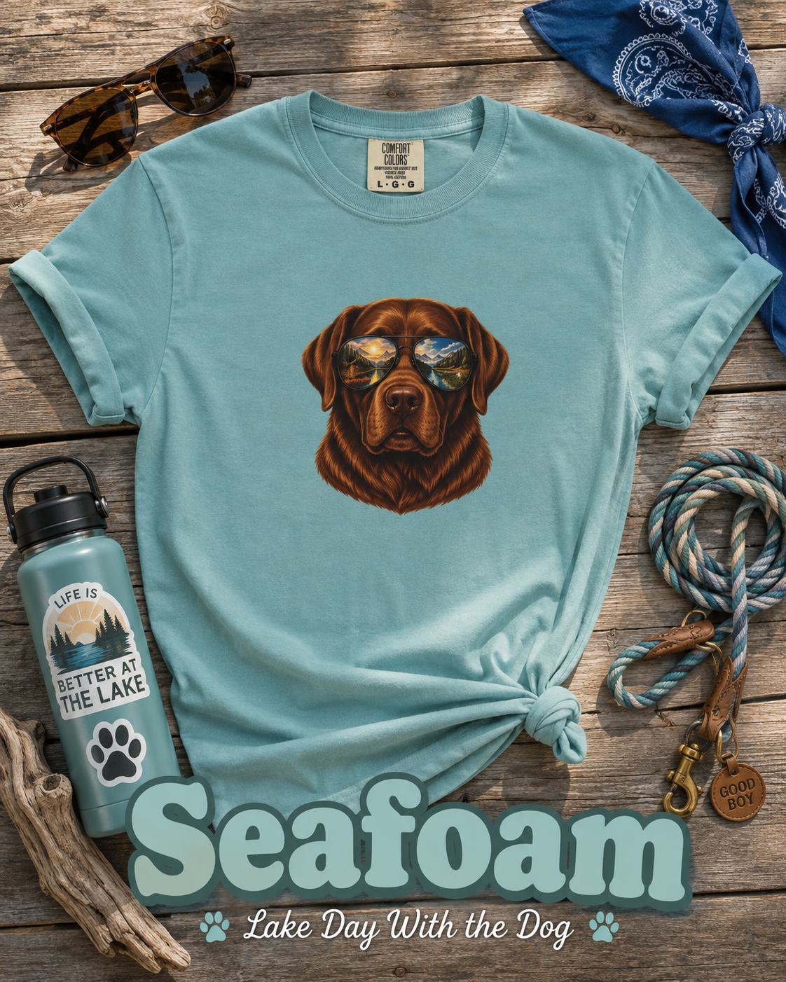 Chocolate Lab Sunglasses T-Shirt | Outdoor Dog Lover Tee