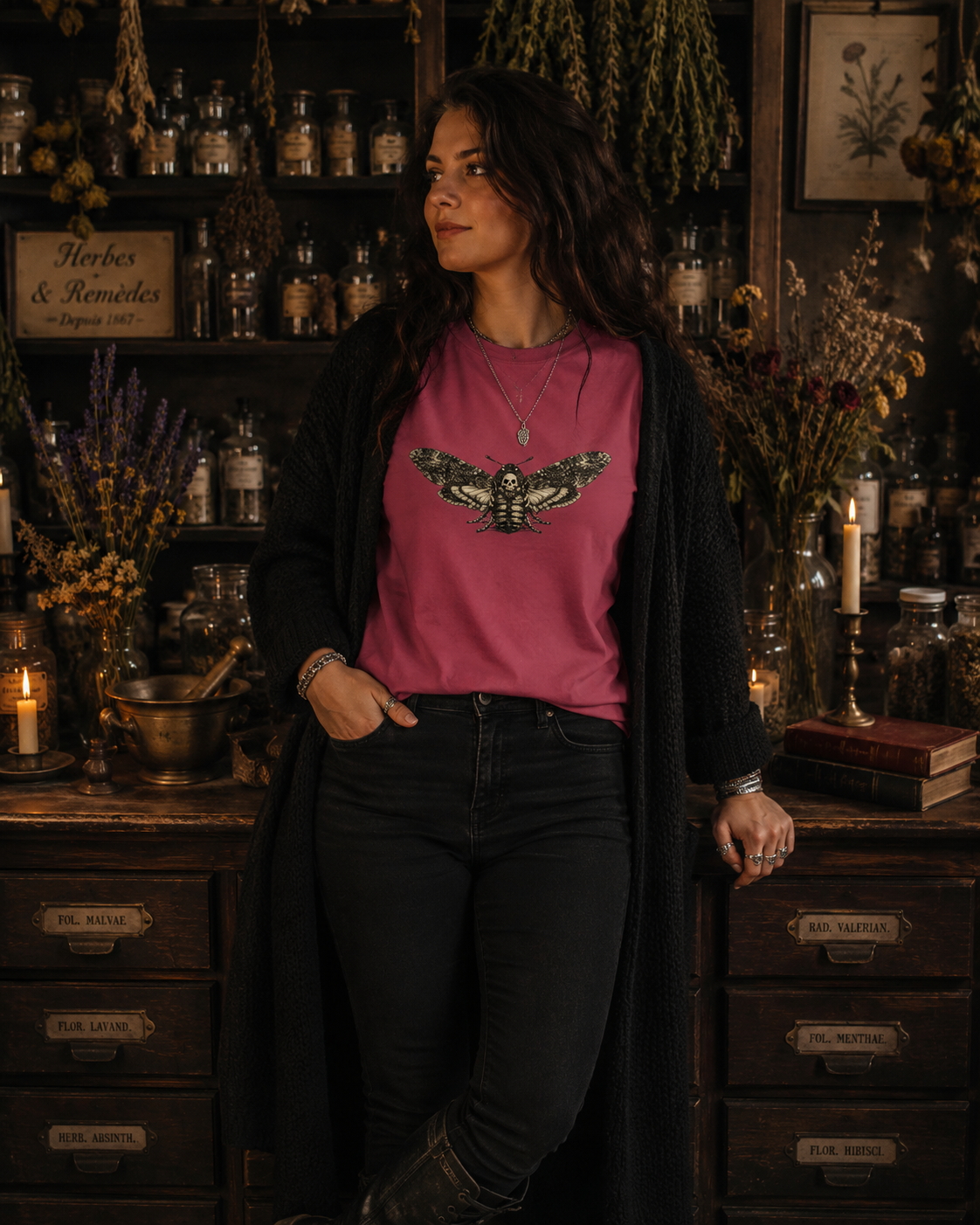 Death's-Head Hawkmoth Vintage Gothic T-Shirt | Dark Academia Nature Tee