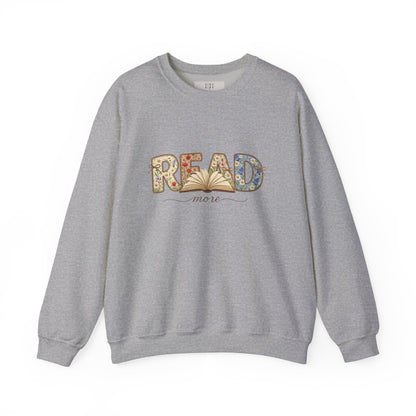 Read More Book Lover Sweatshirt – Cozy Bookish Graphic Crewneck for Readers, Bookworm Aesthetic Fall Pullover