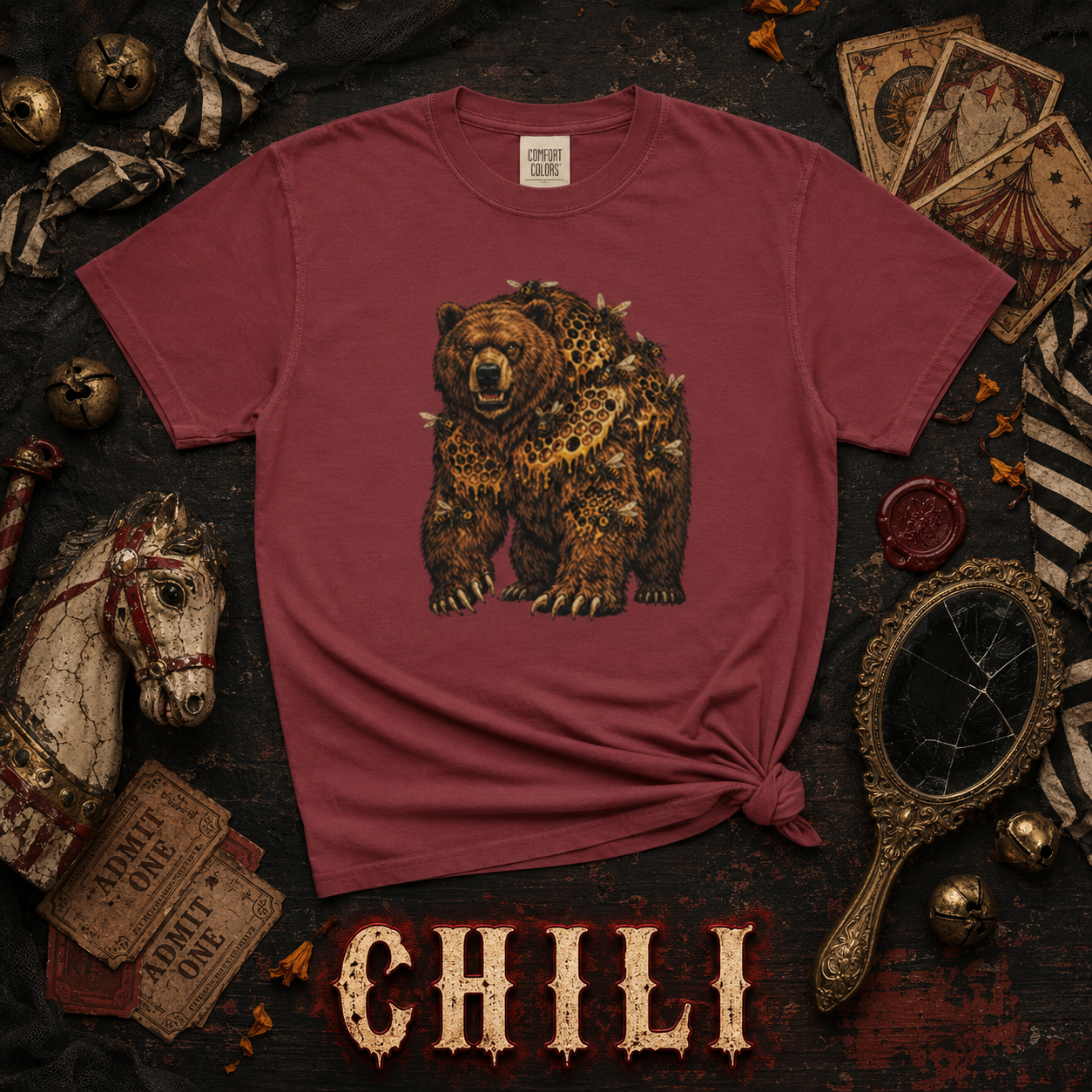 Comfort Colors Bear Shirt, Woodland Wildlife Graphic Tee, Nature Lover Gift, Rustic Hiking and Camping T-Shirt