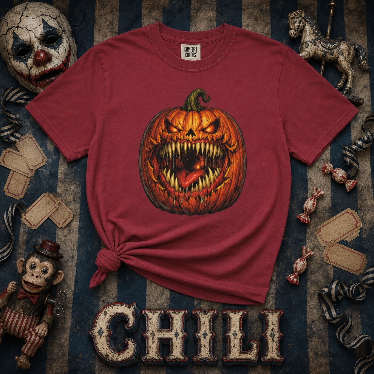 Scary Pumpkin Shirt, Evil Jack O Lantern Graphic Tee, Halloween Horror T-Shirt, Creepy Fall Shirt, Spooky Season Gift