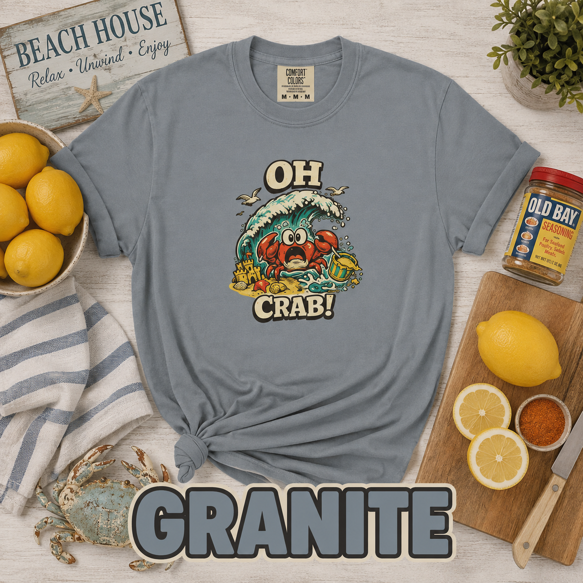 Oh Crab! Funny Beach Crab T-Shirt | Retro Summer Tee