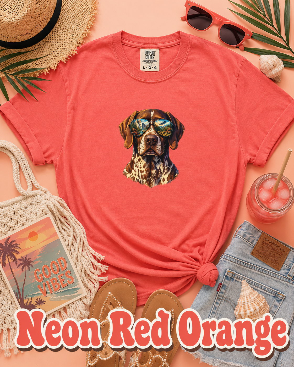 Adventure German Shorthaired Pointer Graphic T-Shirt | Scenic Aviator Dog Lover Tee | Outdoors & Hunting Dog Shirt