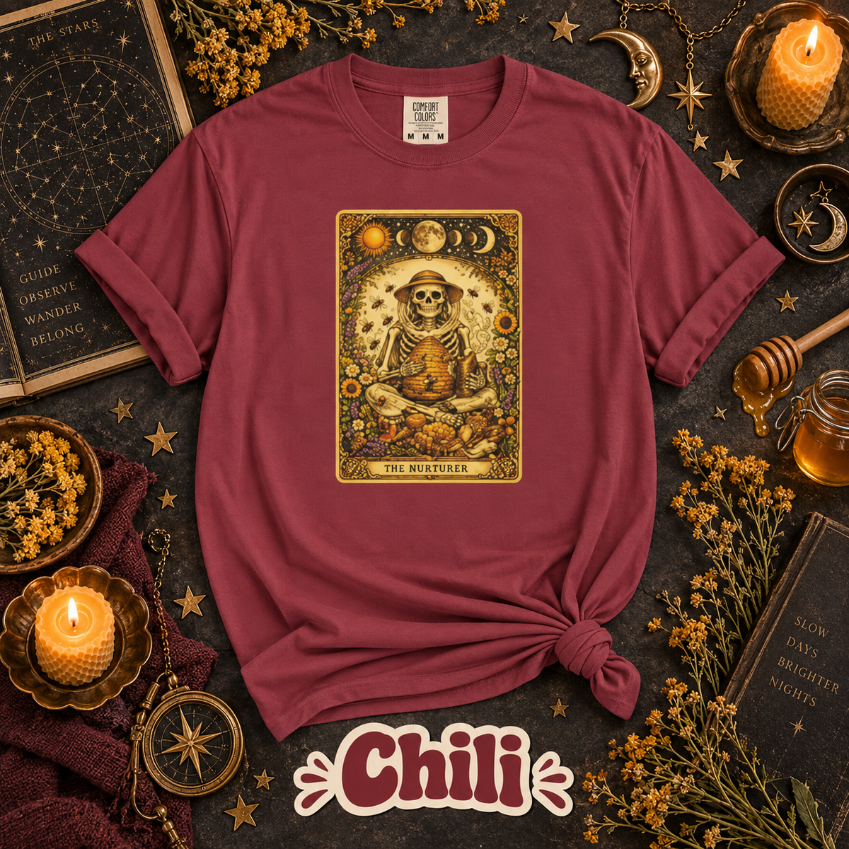 The Beekeeper Skeleton Tarot Card Graphic T-Shirt