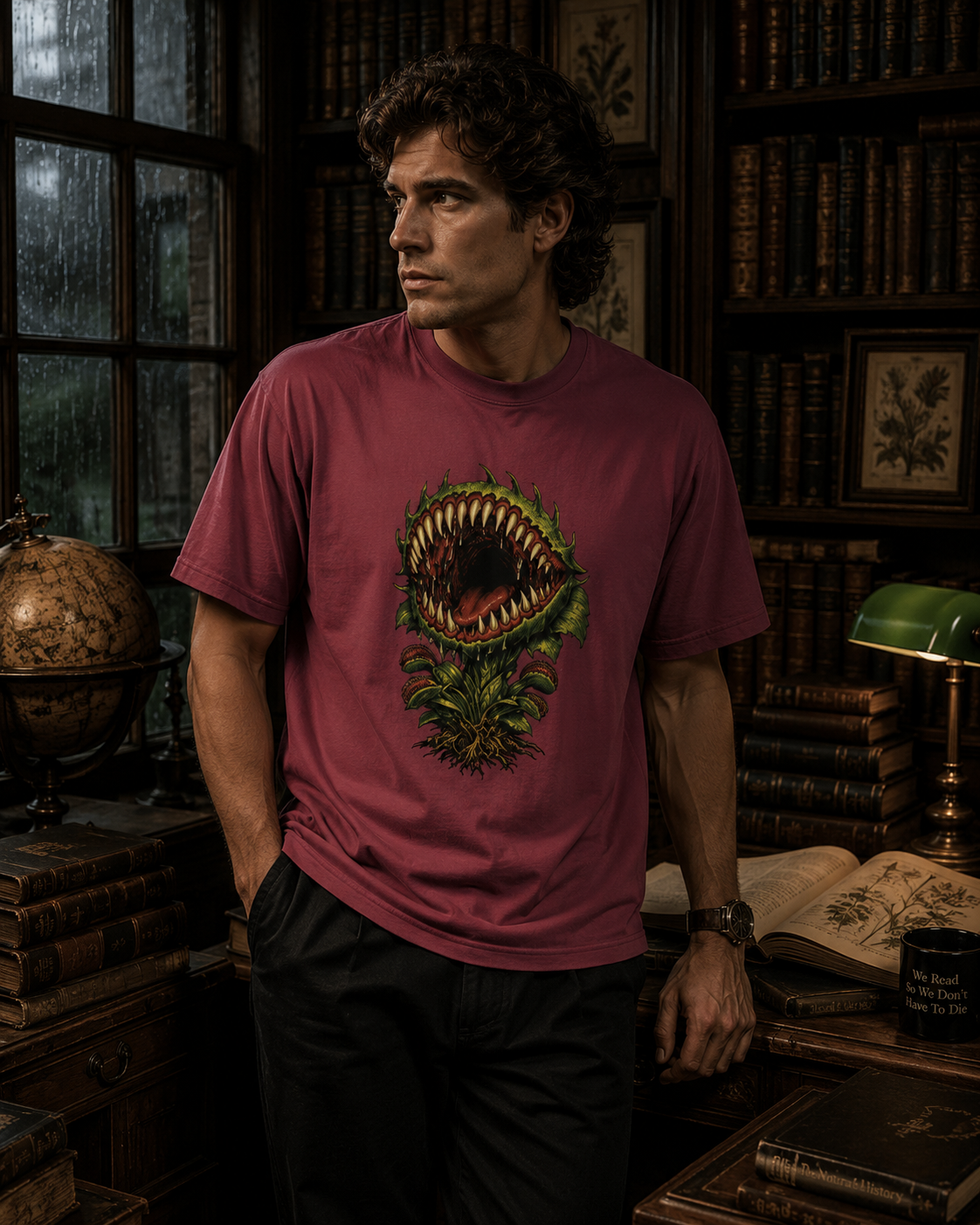 Carnivorous Venus Flytrap T-Shirt | Horror Plant Graphic Tee | Gothic Botanical Shirt | Spooky Halloween Gift for Plant Lovers