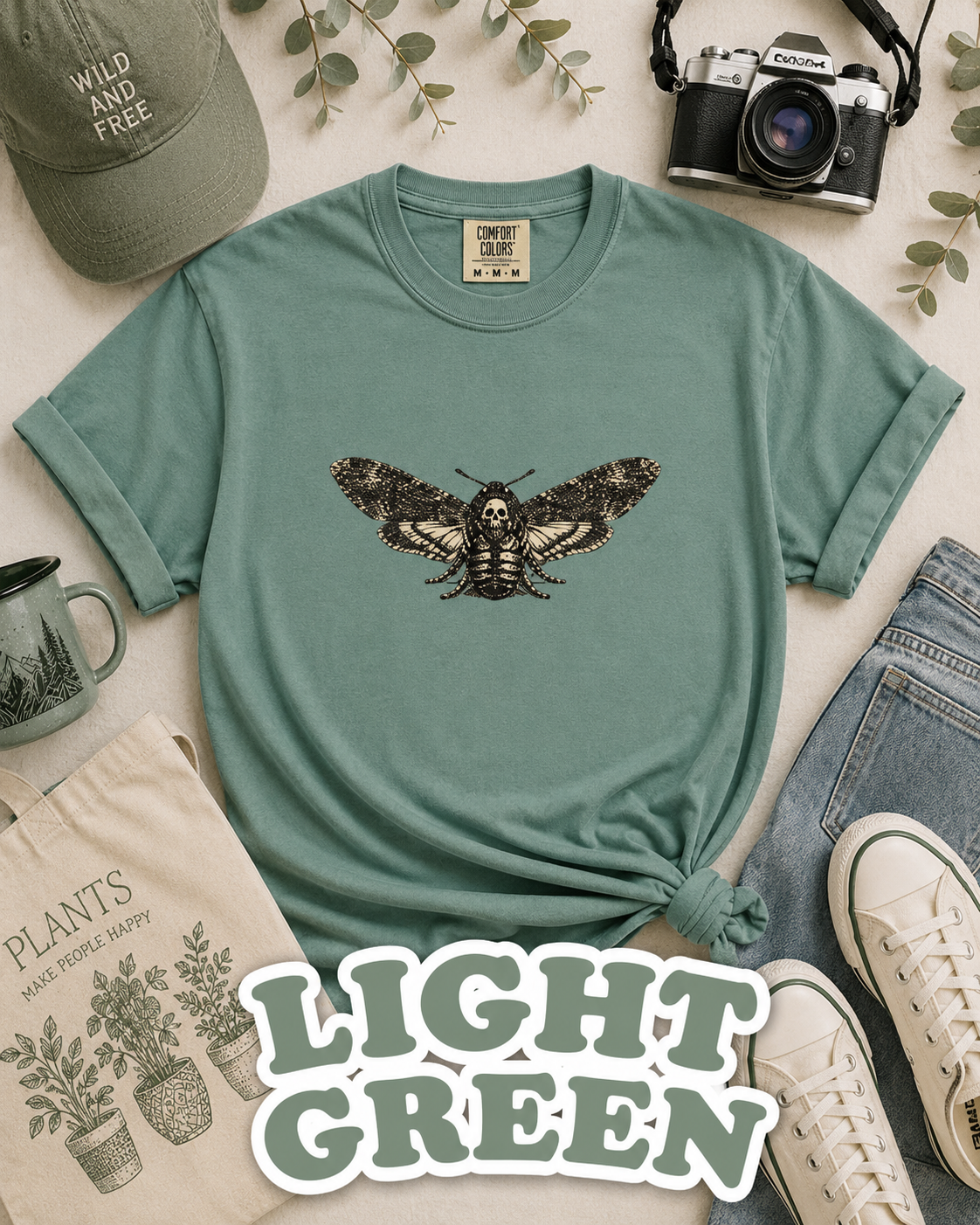 Death's-Head Hawkmoth Vintage Gothic T-Shirt | Dark Academia Nature Tee