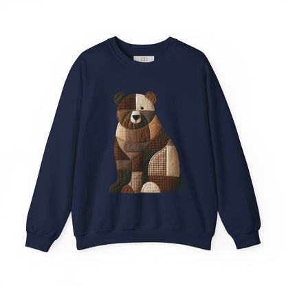 Patchwork Bear Sweatshirt | Cozy Farm Animal Crewneck – Ember Heights