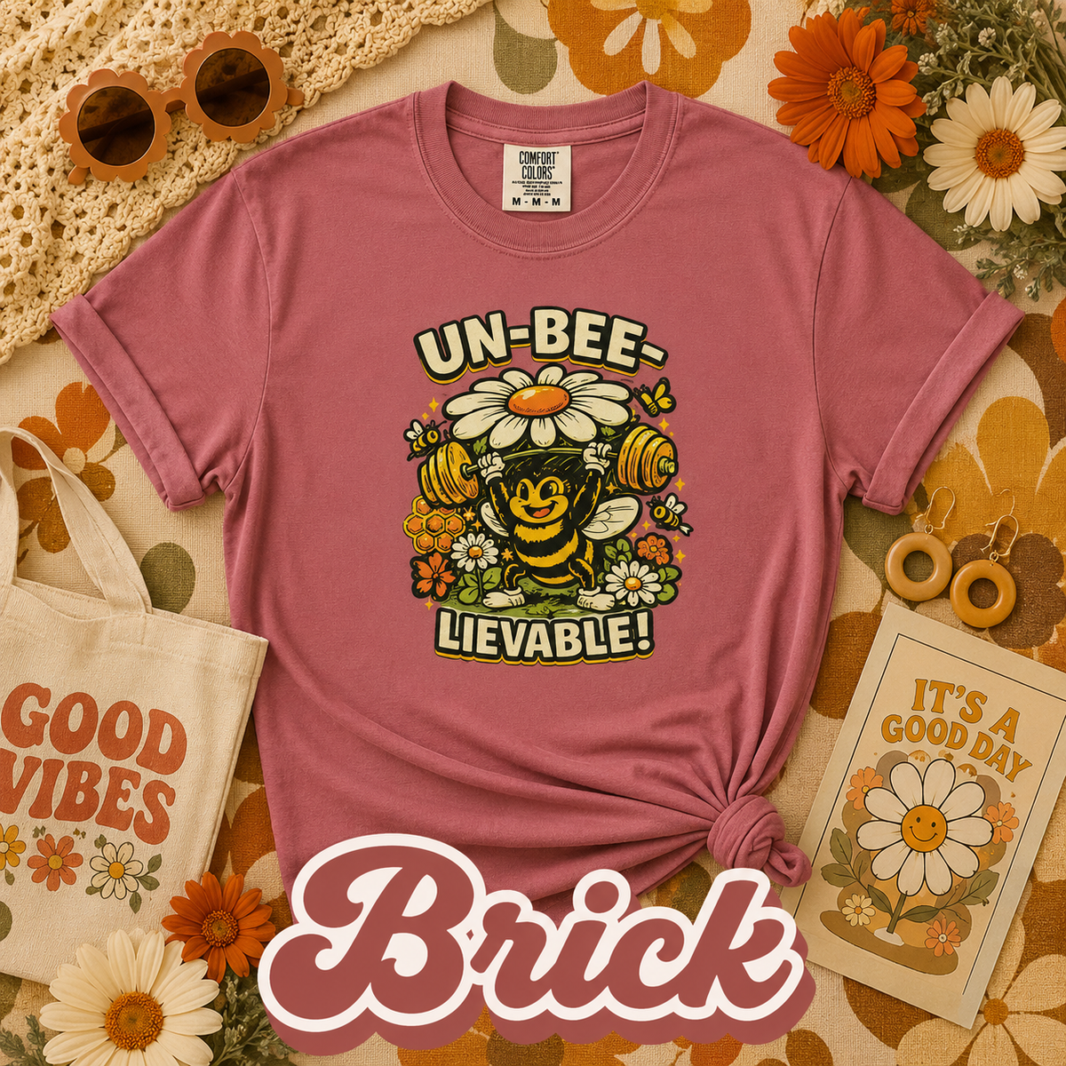 Un-Bee-Lievable Funny Bee Weightlifting Graphic T-Shirt