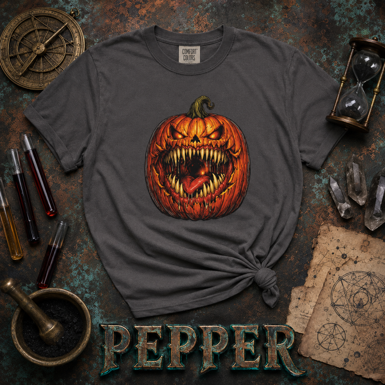 Scary Pumpkin Shirt, Evil Jack O Lantern Graphic Tee, Halloween Horror T-Shirt, Creepy Fall Shirt, Spooky Season Gift