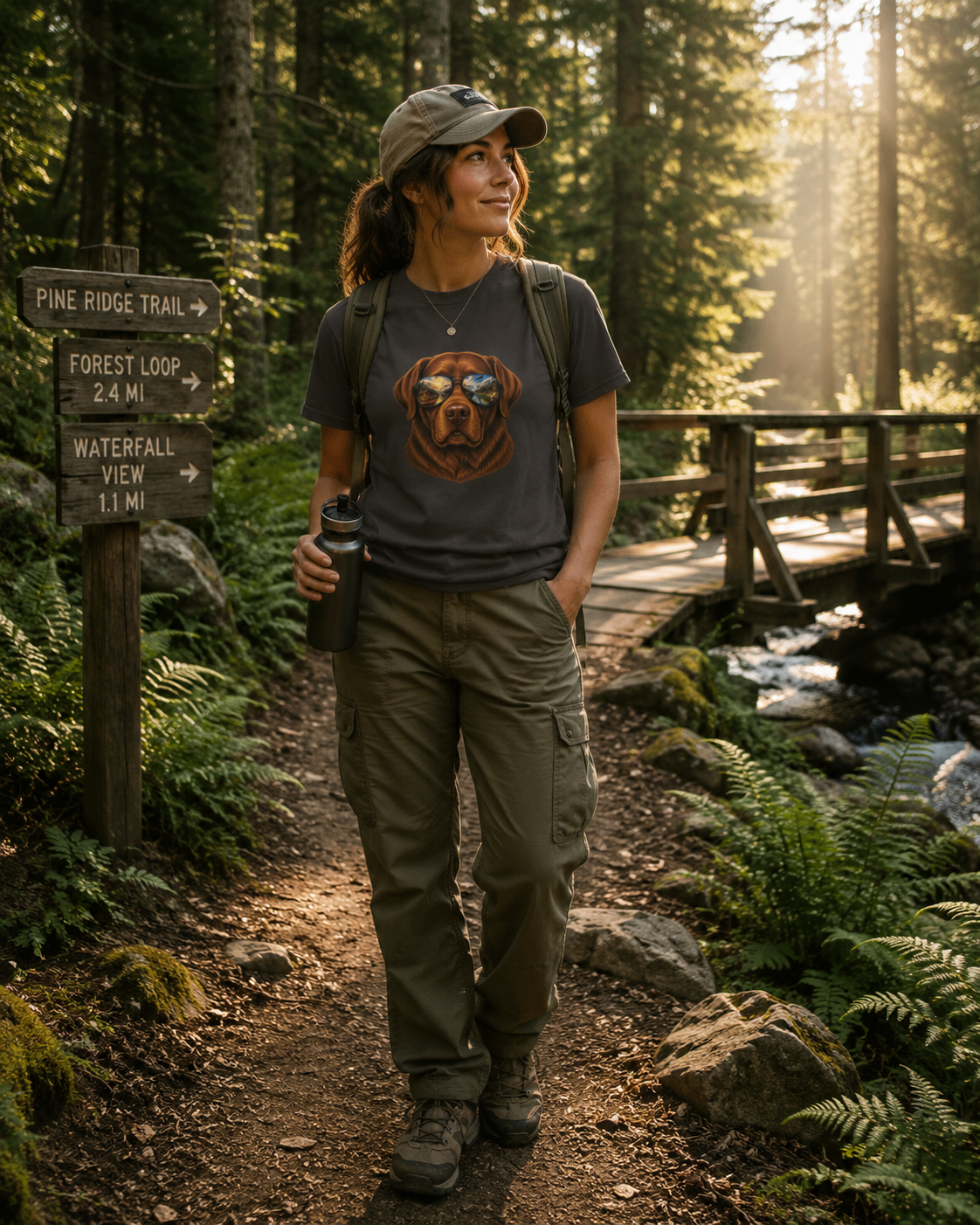 Chocolate Labrador Retriever Shirt, Dog with Sunglasses Tee, Lab Lover Gift, Adventure Dog Shirt, Hiking Tee, Comfort Colors