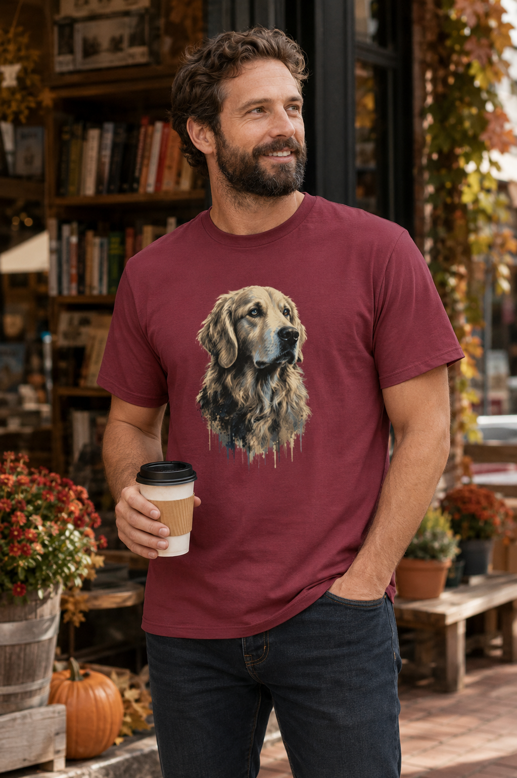 Golden Retriever Shirt, Watercolor Dog Tee, Dog Lover Gift, Golden Retriever Mom, Cute Pet Portrait Comfort Colors Tee