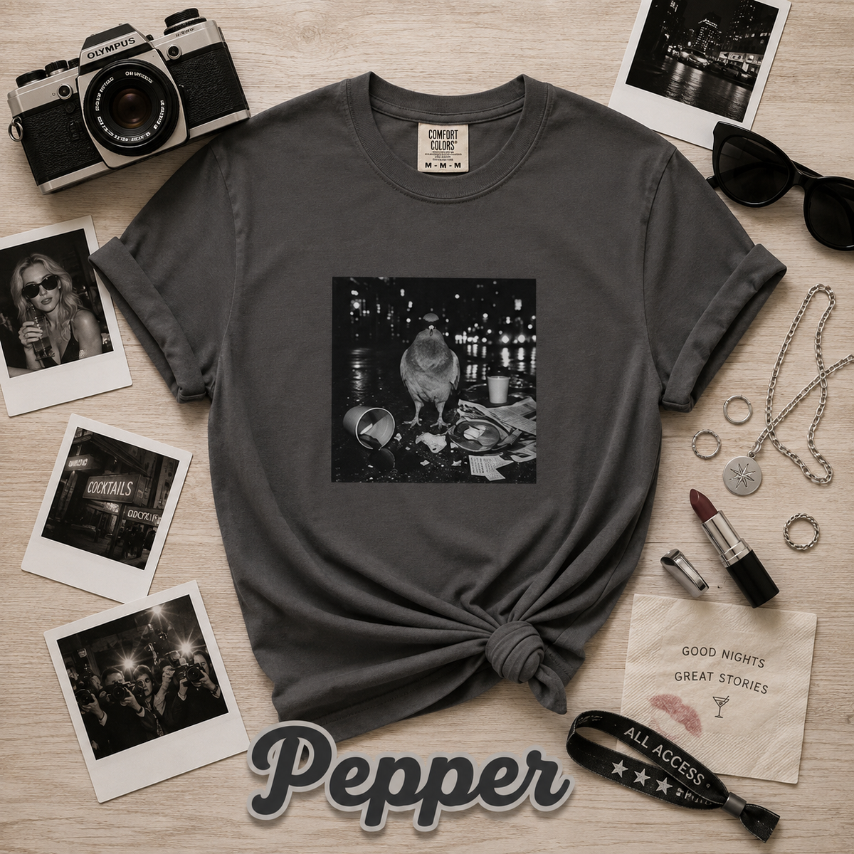 Funny Pigeon Sunglasses Urban Graphic T-Shirt