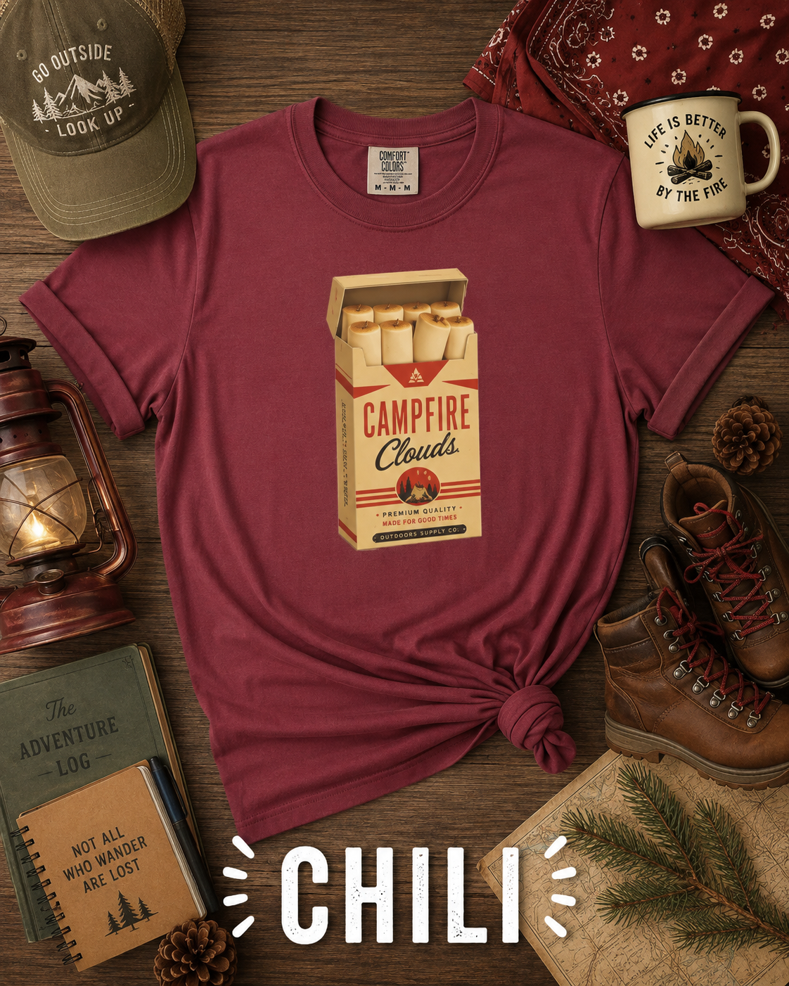 Campfire Clouds Vintage Marshmallow Graphic T-Shirt