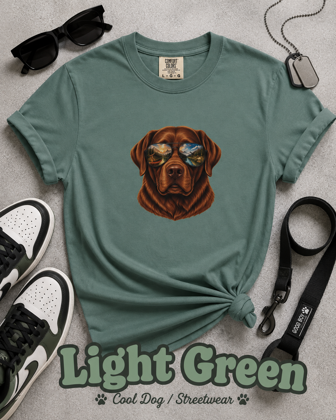 Chocolate Lab Sunglasses T-Shirt | Outdoor Dog Lover Tee