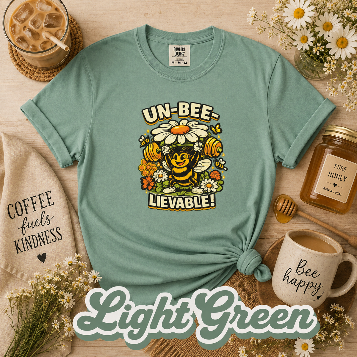 Un-Bee-Lievable Funny Bee Weightlifting Graphic T-Shirt