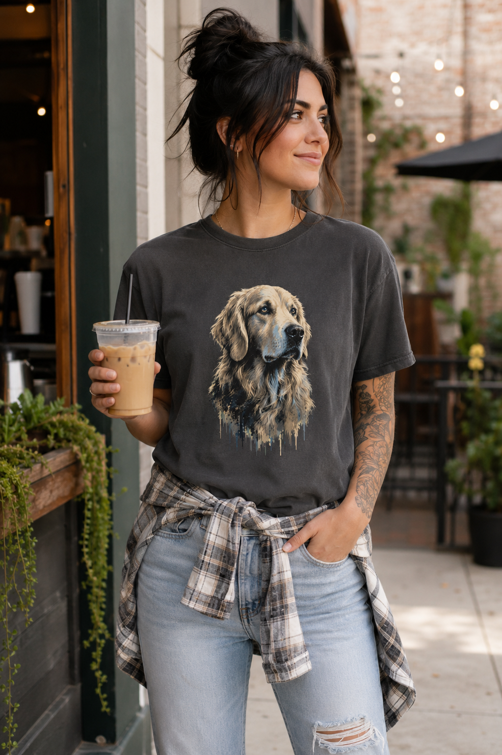 Golden Retriever Shirt, Watercolor Dog Tee, Dog Lover Gift, Golden Retriever Mom, Cute Pet Portrait Comfort Colors Tee