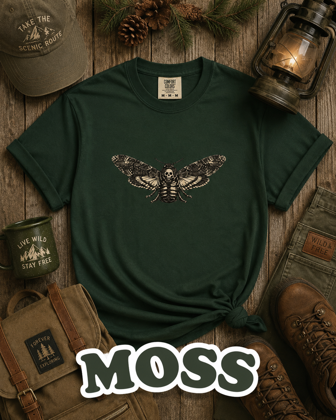 Death's-Head Hawkmoth Vintage Gothic T-Shirt | Dark Academia Nature Tee