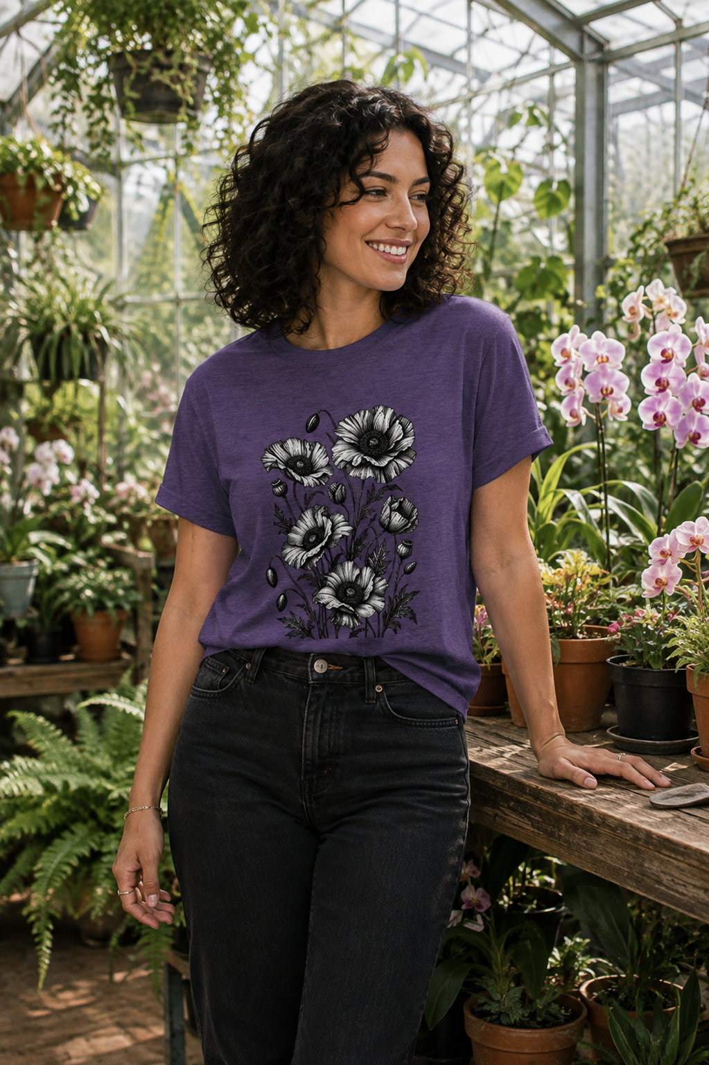 Vintage Poppy Flower T-Shirt | Botanical Floral Graphic Tee