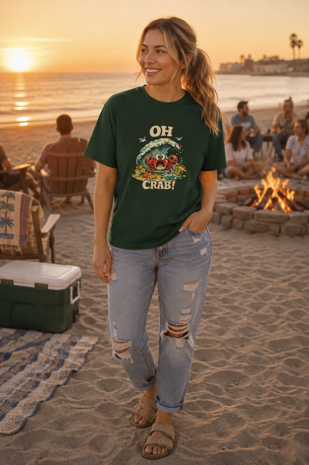Oh Crab! Funny Beach Crab T-Shirt | Retro Summer Tee