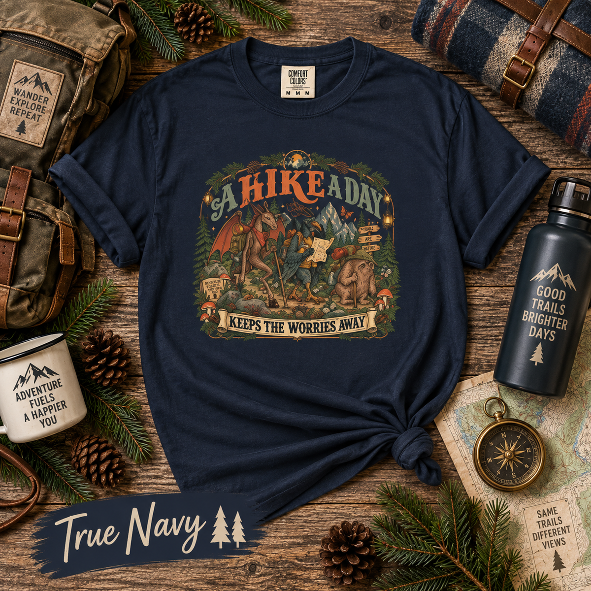 A Hike a Day Keeps the Worries Away T-Shirt | Hiking Tee